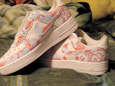 Artemio “Temmy” Diaz, 17, of Downtown Magnets HS, says he's "always had a passion for kicks." He used paint and markers to transform these Nikes into something unique.