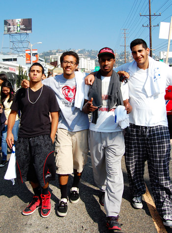 Members of the Taft High School AIDS Walk team.Photo by Christian Santiago, 18, Santa Monica College