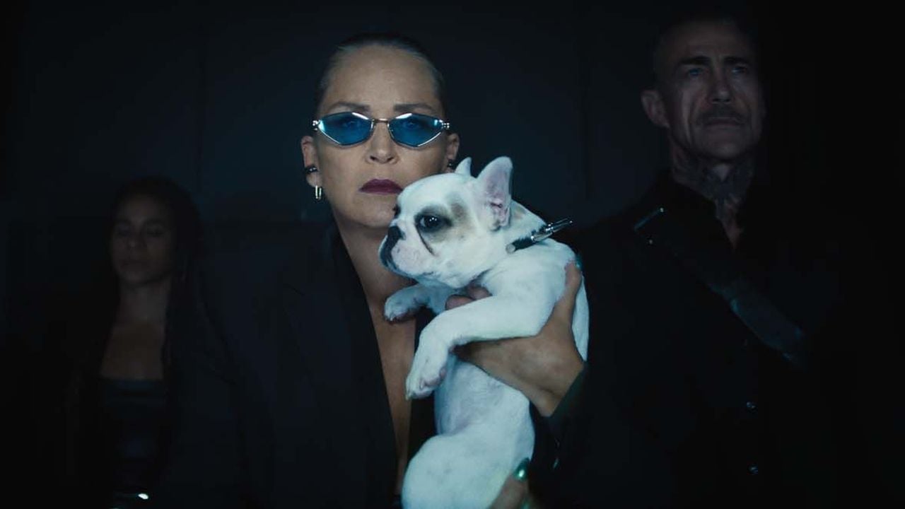 Sharon Stone plunges into her role as a villain!