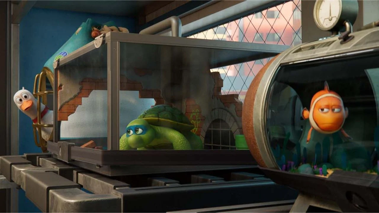 Trapped on board a deserted, speeding train - the situation for the animals in the luggage compartment seems pretty precarious.