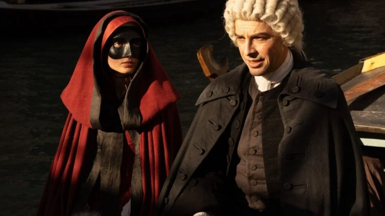 The girls at the orphanage are allowed to make music, but they have to hide their faces behind a mask.