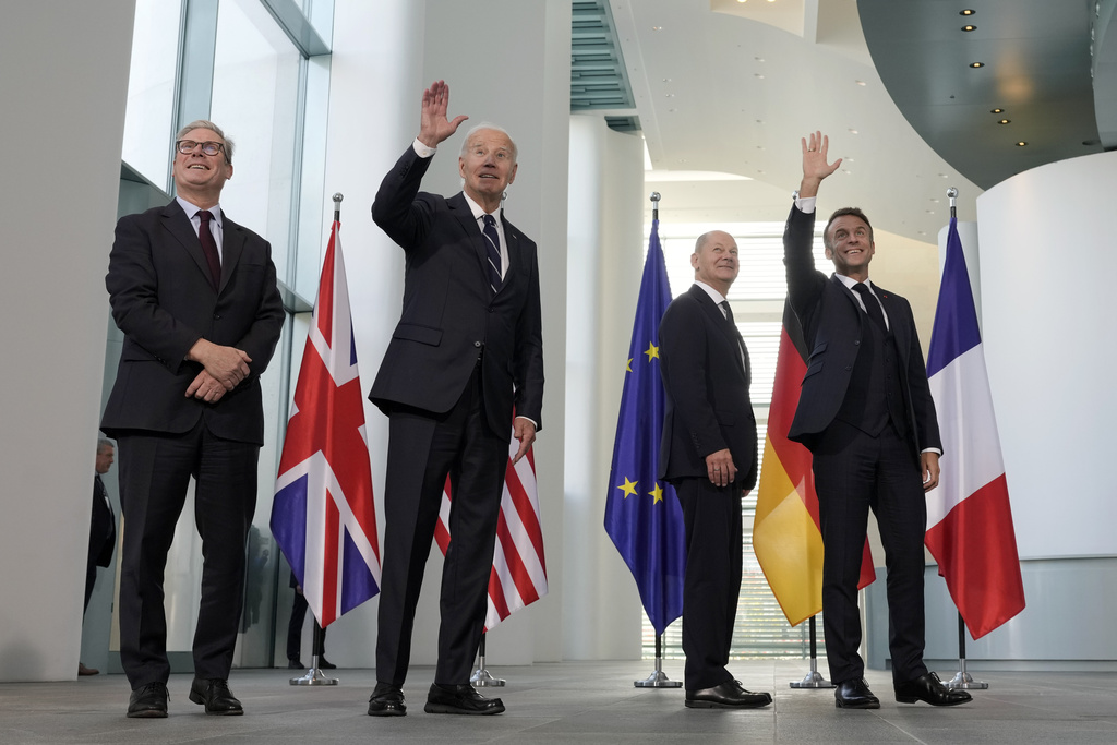 Biden makes lightning visit to Germany focused on the Middle East and Ukraine