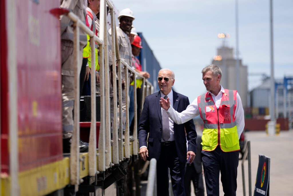 Biden visits US-funded Angolan railway center