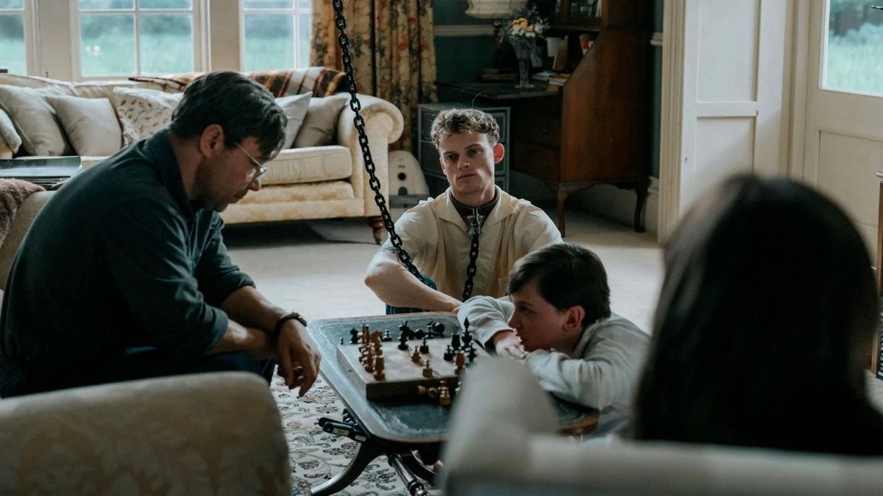 Tommy (Anson Boon) is literally put on a chain by his new “family”.