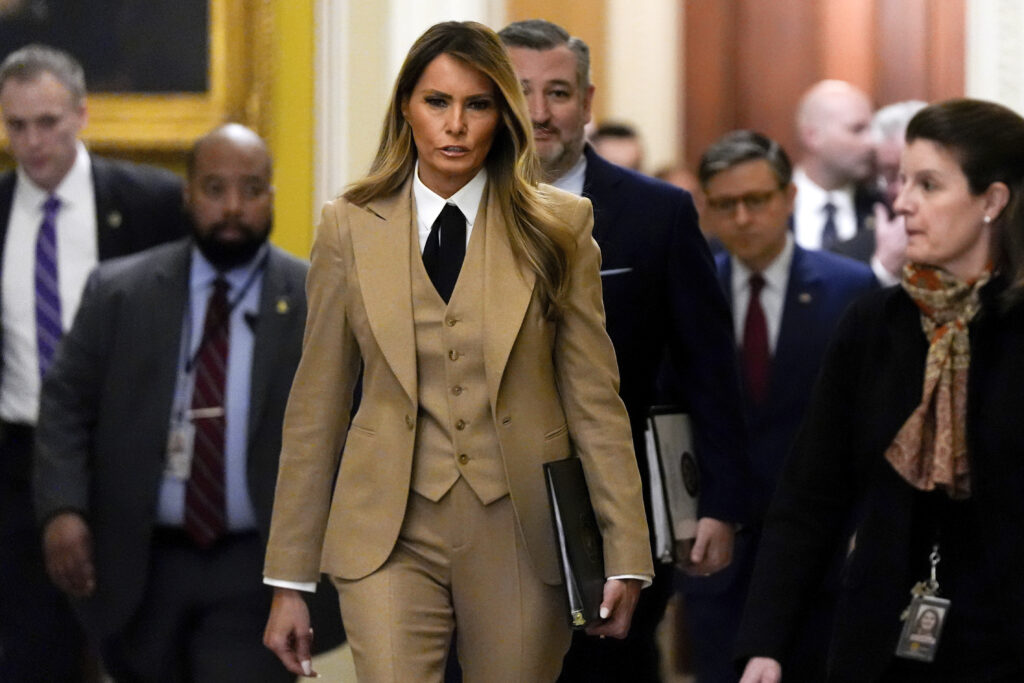 Melania Trump goes to the Capitol to support law against internet violence