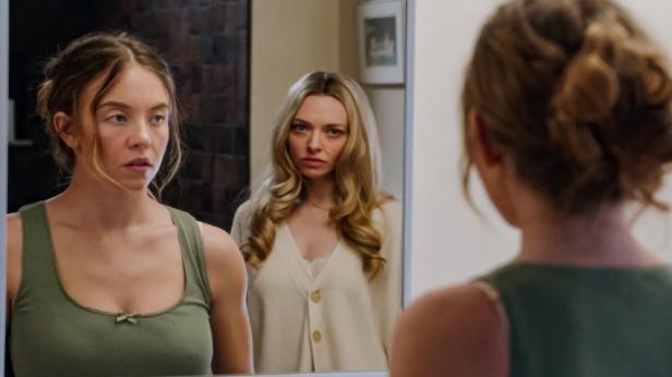 Sydney Sweeney and Amanda Seyfried in their film roles in "The Housemaid"