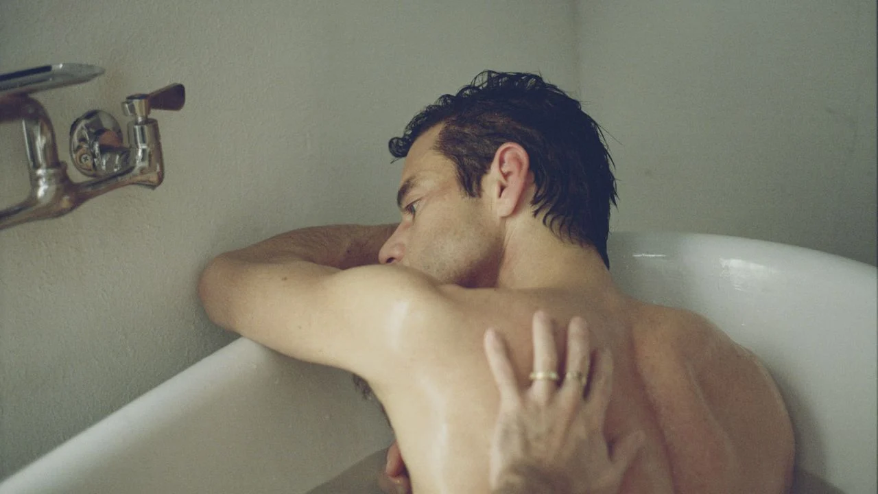 Actor Jimmy (Rami Malek) is loved - often tenderly, as here.