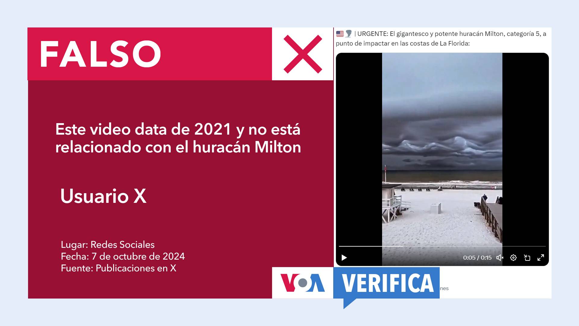 This video does not show Hurricane Milton “about to hit the coasts of Florida”: they are rough clouds