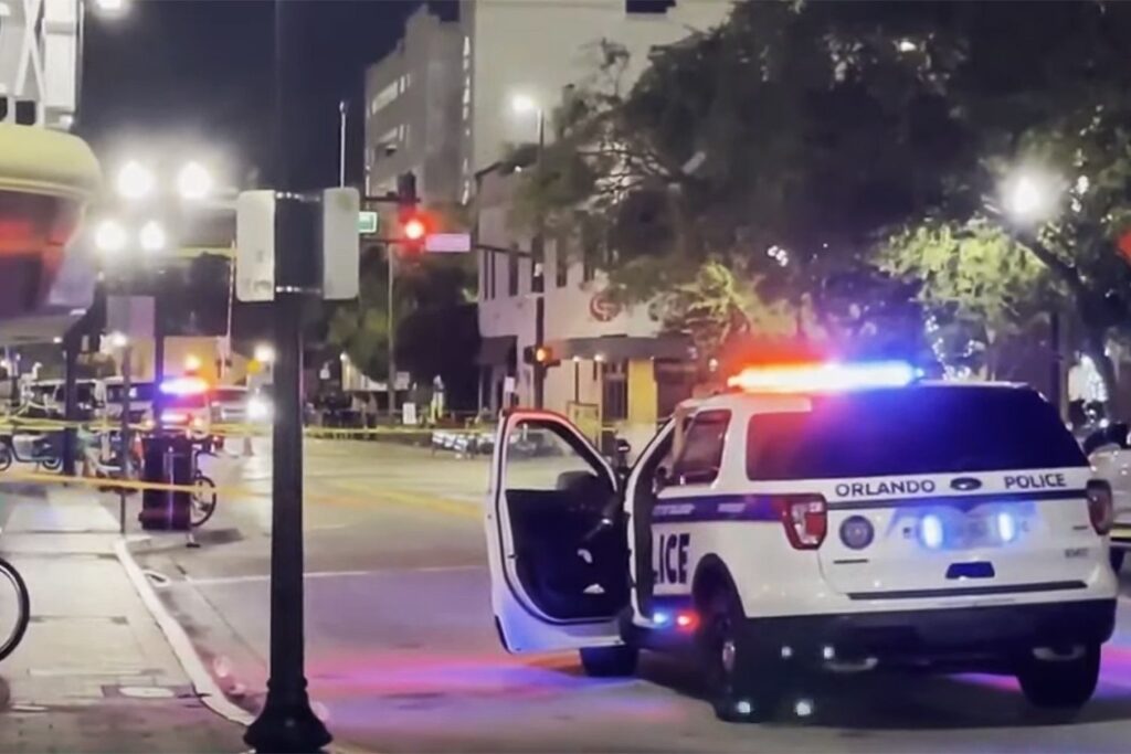 Two dead and six injured in shooting in downtown Orlando amid Halloween celebrations